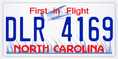 NC license plate DLR4169