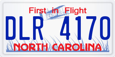 NC license plate DLR4170