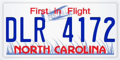 NC license plate DLR4172