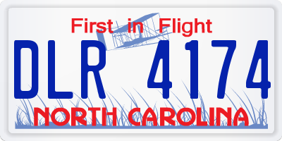 NC license plate DLR4174