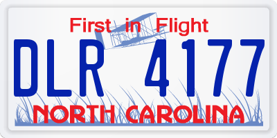 NC license plate DLR4177
