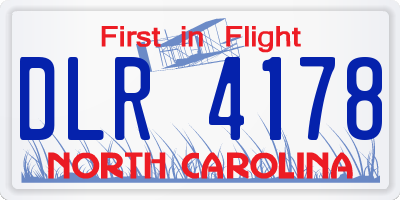 NC license plate DLR4178