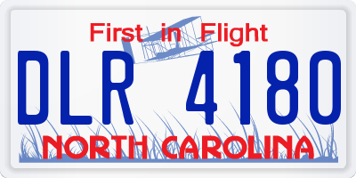 NC license plate DLR4180
