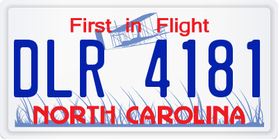 NC license plate DLR4181
