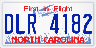 NC license plate DLR4182
