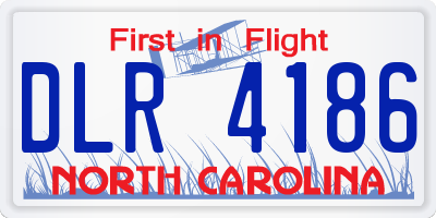 NC license plate DLR4186
