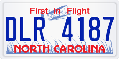 NC license plate DLR4187