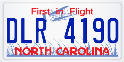 NC license plate DLR4190
