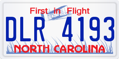 NC license plate DLR4193