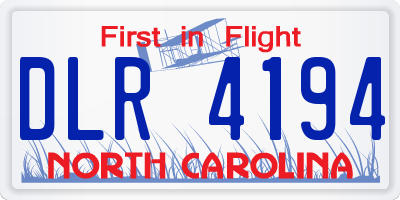 NC license plate DLR4194