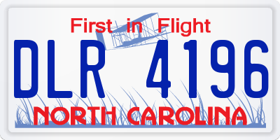 NC license plate DLR4196