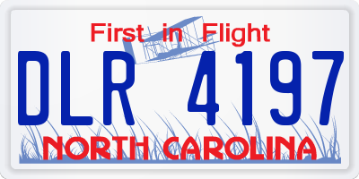 NC license plate DLR4197