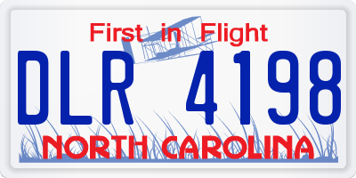 NC license plate DLR4198