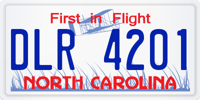 NC license plate DLR4201