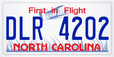NC license plate DLR4202