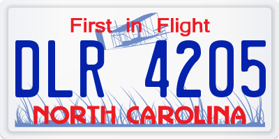 NC license plate DLR4205