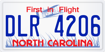 NC license plate DLR4206