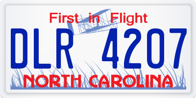 NC license plate DLR4207