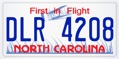 NC license plate DLR4208