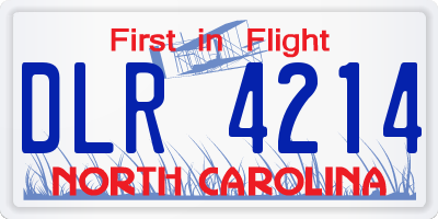NC license plate DLR4214
