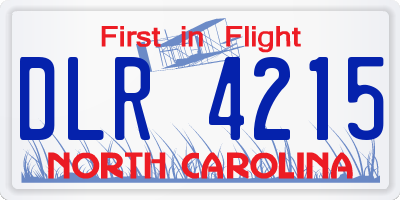 NC license plate DLR4215