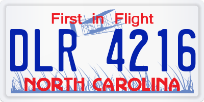 NC license plate DLR4216