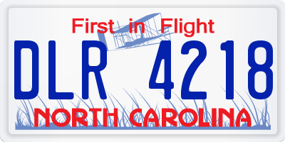 NC license plate DLR4218