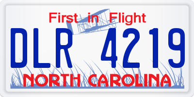 NC license plate DLR4219