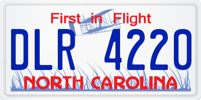 NC license plate DLR4220