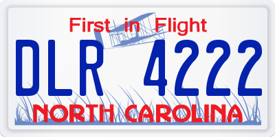 NC license plate DLR4222