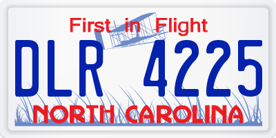 NC license plate DLR4225
