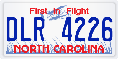 NC license plate DLR4226