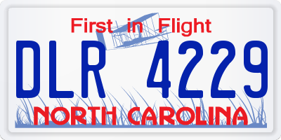NC license plate DLR4229