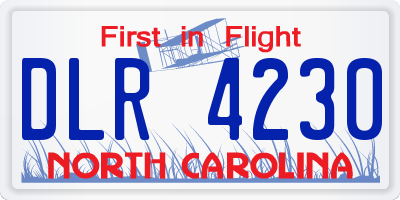 NC license plate DLR4230