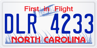 NC license plate DLR4233