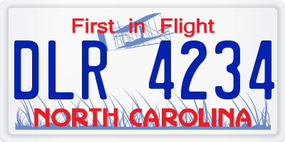 NC license plate DLR4234