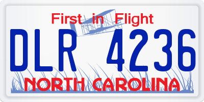 NC license plate DLR4236