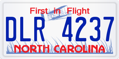 NC license plate DLR4237