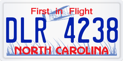 NC license plate DLR4238