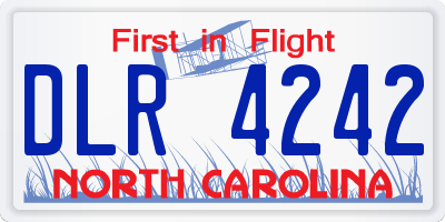 NC license plate DLR4242