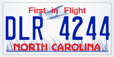 NC license plate DLR4244