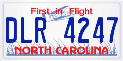 NC license plate DLR4247