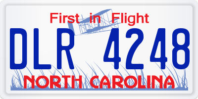 NC license plate DLR4248