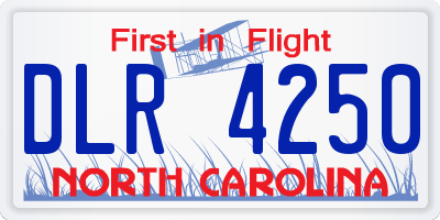 NC license plate DLR4250