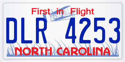 NC license plate DLR4253