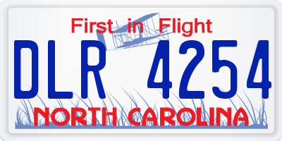 NC license plate DLR4254