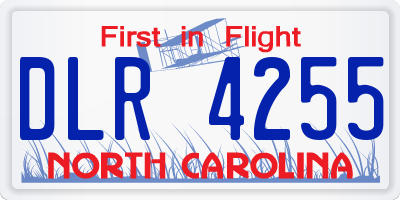 NC license plate DLR4255