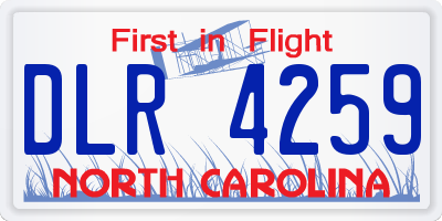 NC license plate DLR4259