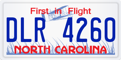 NC license plate DLR4260