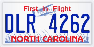 NC license plate DLR4262